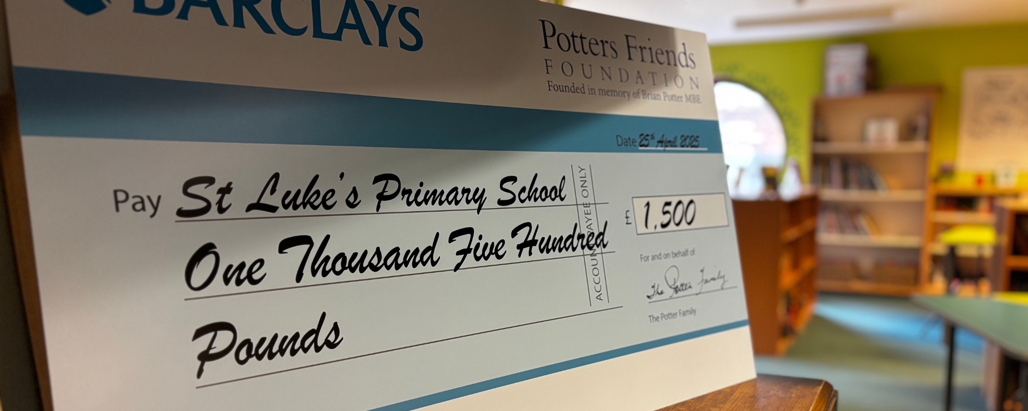 Potters Resorts has made a second donation to a local school as part of their Read It Forward initiative